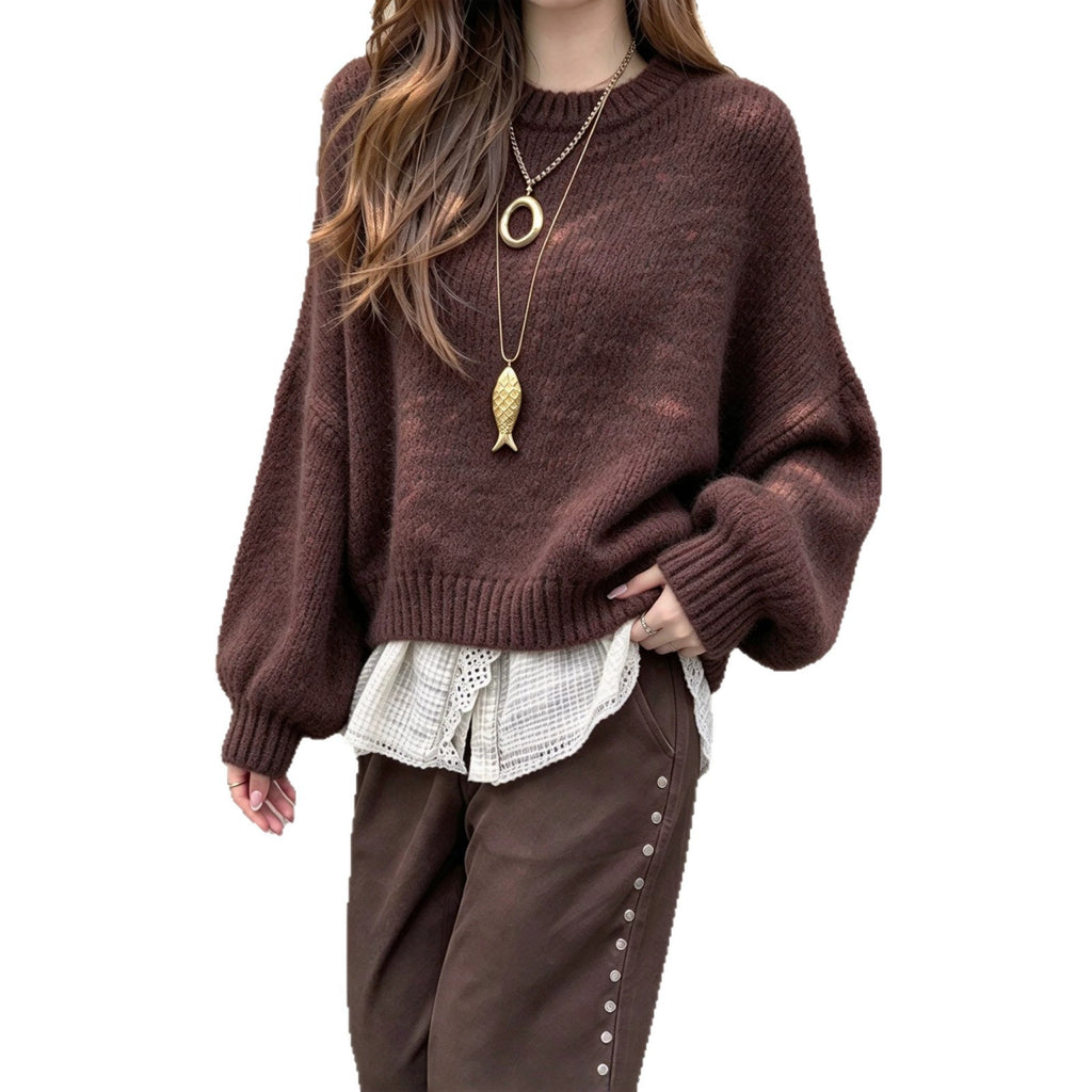 Pull rétro femme à manches lanternes - Doux et féminin