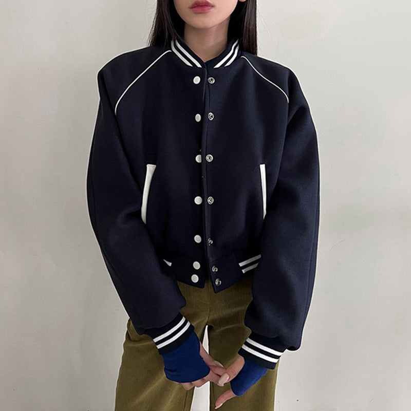Giacca da baseball con patchwork a contrasto da donna | Ideale per autunno e inverno