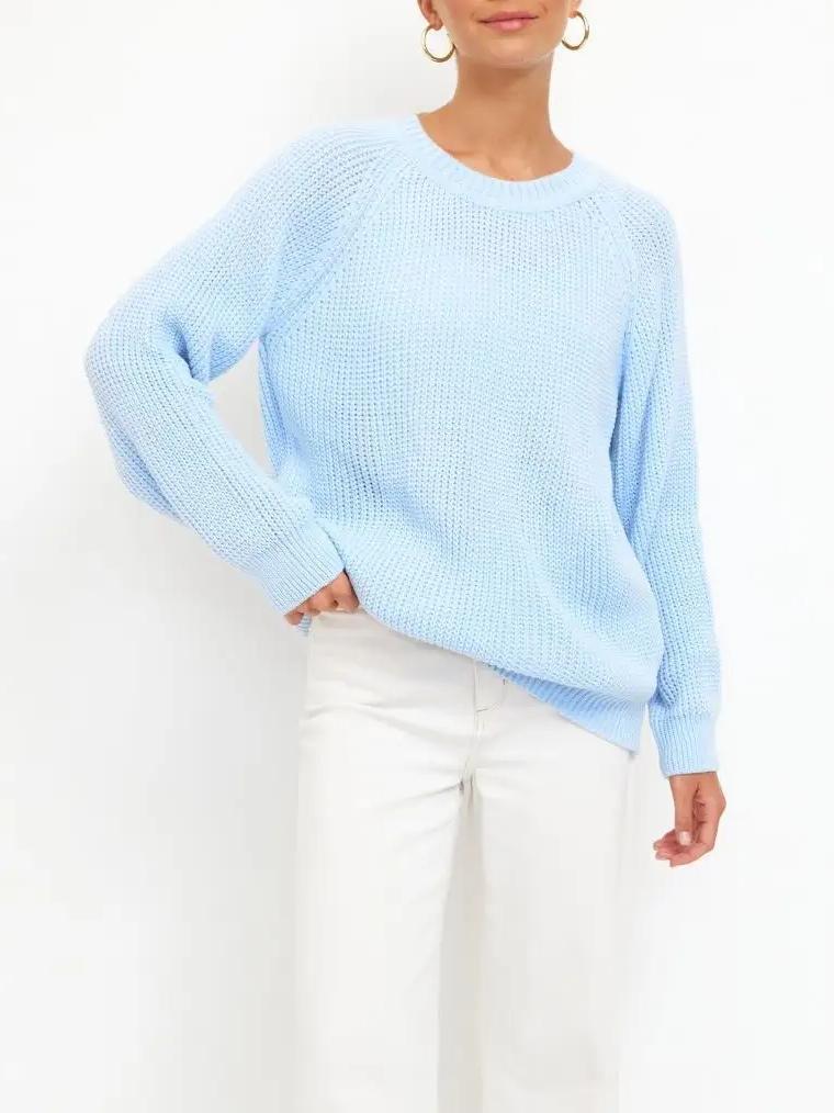 Pull femme en maille épaisse unie - Chaud, doux et polyvalent