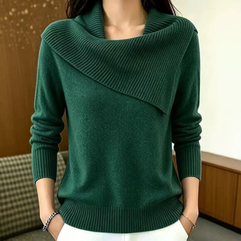 Maglione donna rilassato con collo a revers - Comodo e versatile