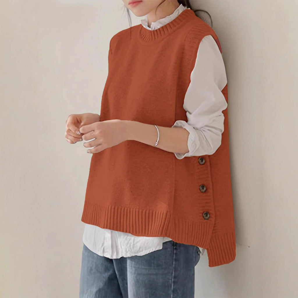 Gilet Donna in Maglia Senza Maniche – Stile Vintage Morbido da Sovrapporre