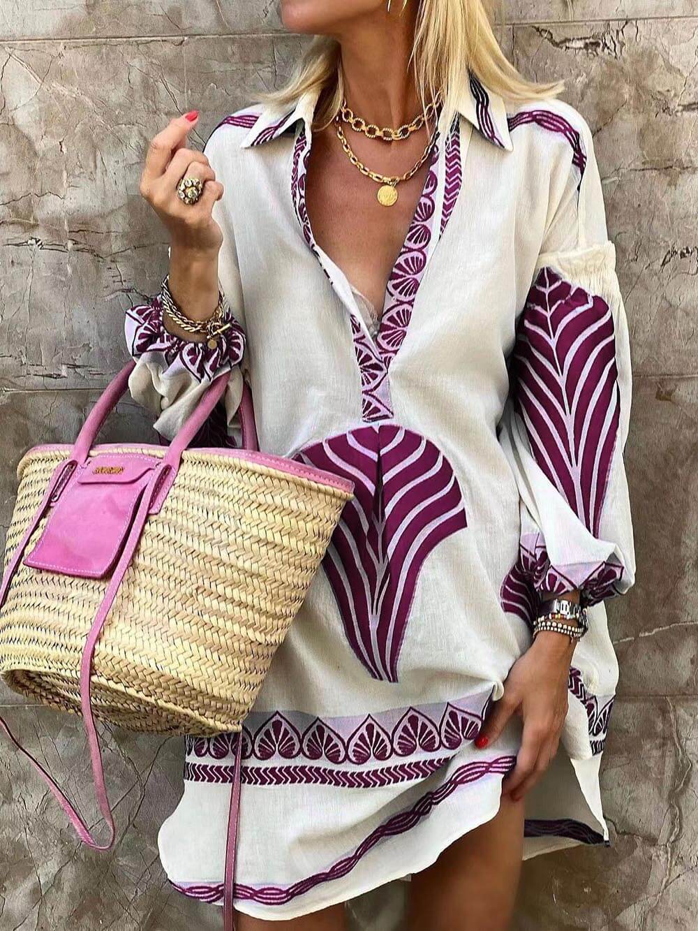 Abito mini stampato da donna – Casual ed estivo