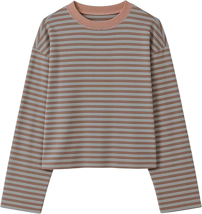T-shirt da donna a righe color-block in stile rétro – Casual e vintage