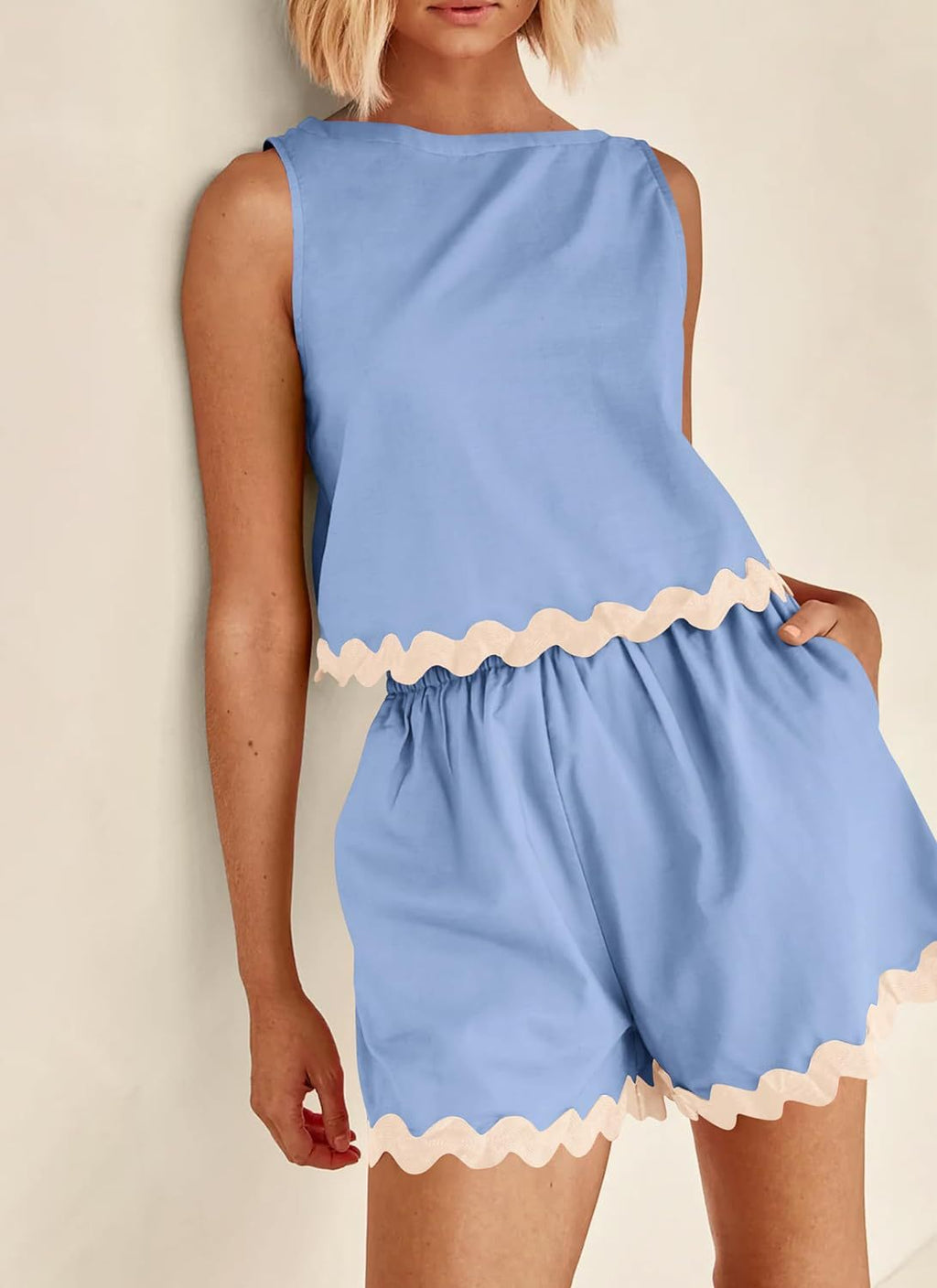 Set donna con short smanicato tinta unita - Leggero e casual