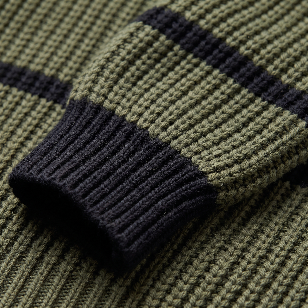 Maglione donna a righe con collo alto - Morbido e moderno