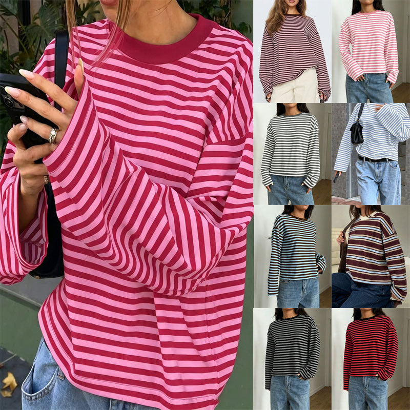 T-shirt femme à col rond color block - Doux et polyvalent