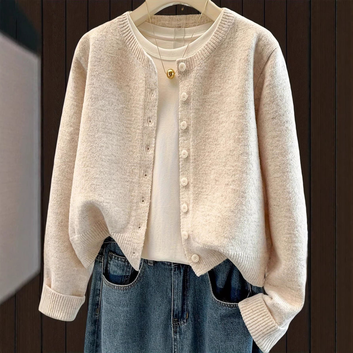 Cardigan corto donna girocollo - Morbido e facile