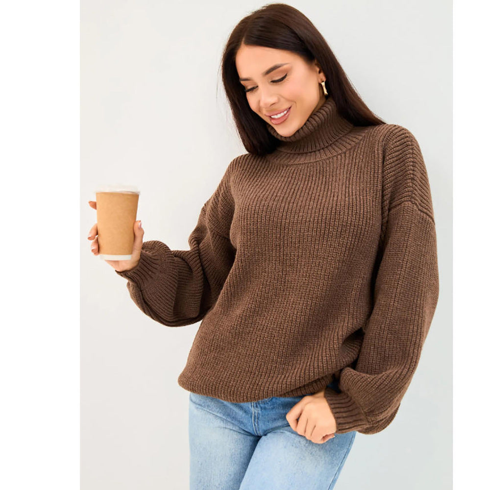 Top femme en maille à col montant - Tendance et chaud