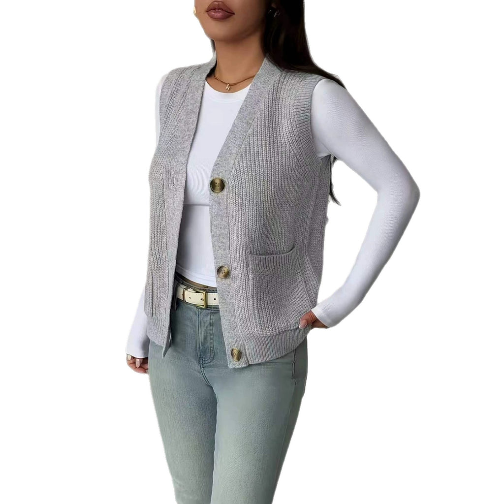 Gilet-pull pour femme avec boutons - Ample et confortable