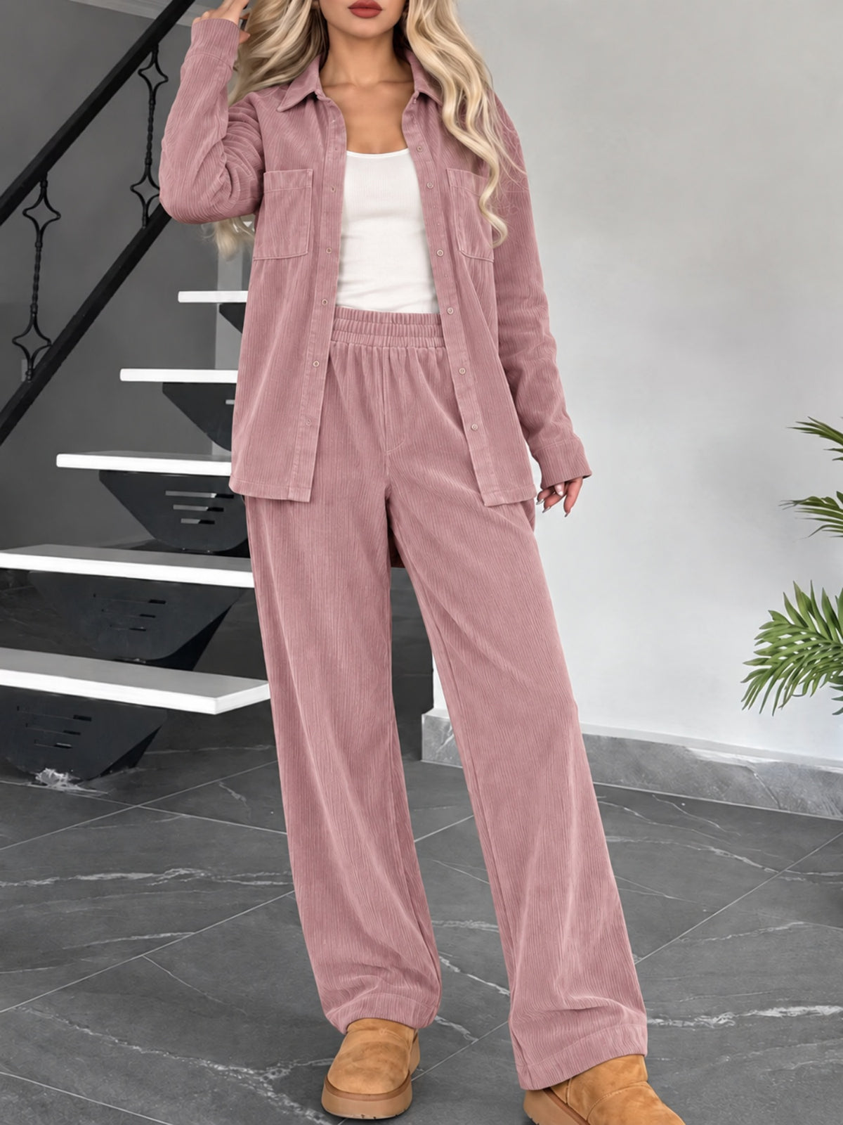 Ensemble décontracté deux pièces pour femme – Simple et confortable