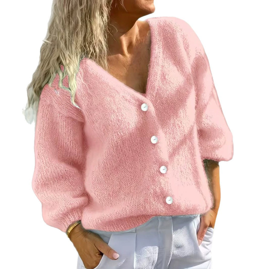 Cardigan en maille pour femme à boutons - Simple et doux