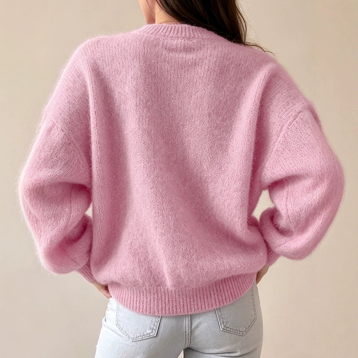 Pull femme à col rond ample - Doux et confortable