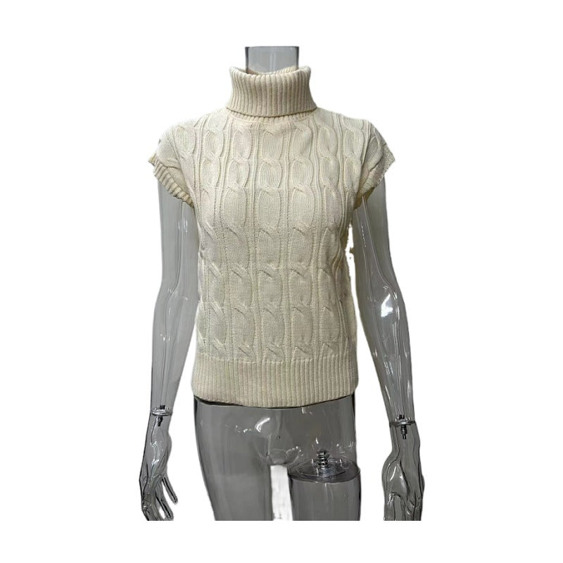 Maglione smanicato donna a collo alto - Morbido e versatile