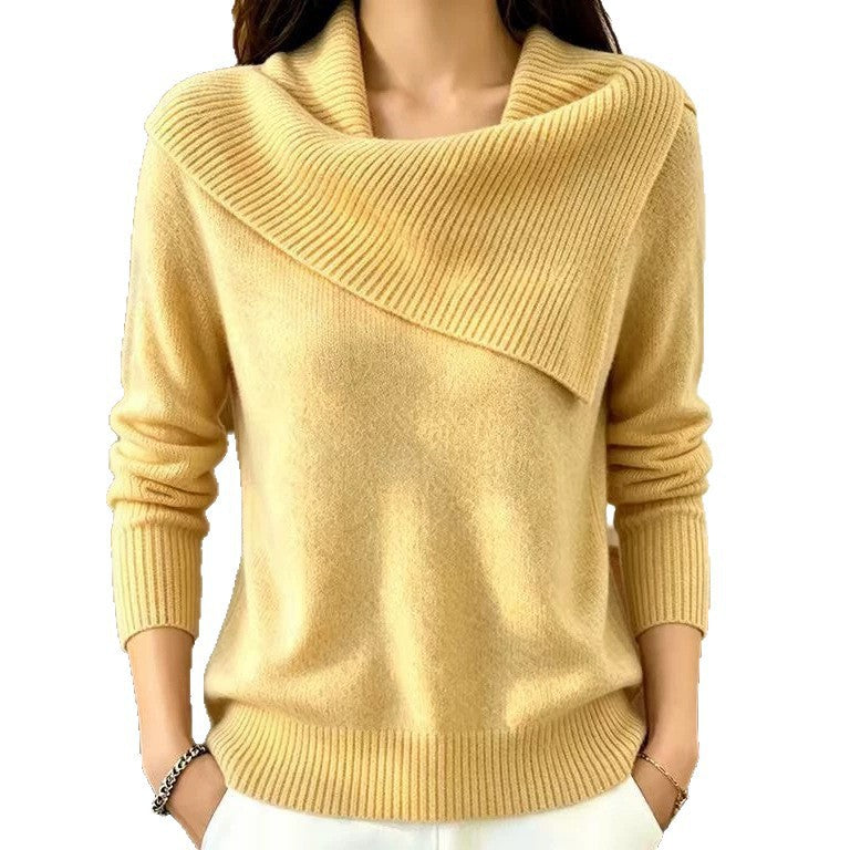 Maglione donna rilassato con collo a revers - Comodo e versatile