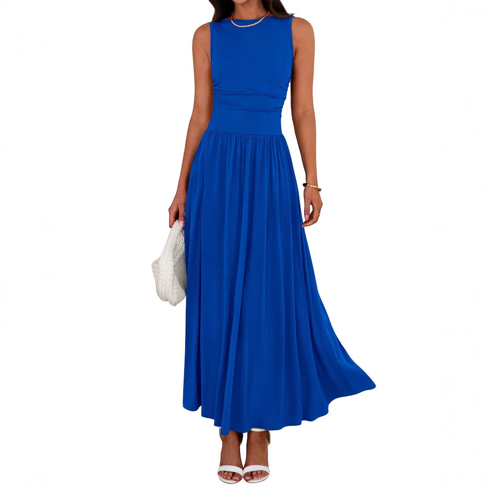 Abito lungo donna fluido con tasche