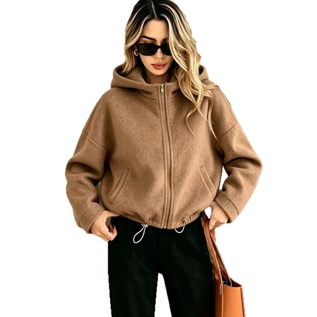 Cappotto corto donna con cappuccio - Caldo e pratico