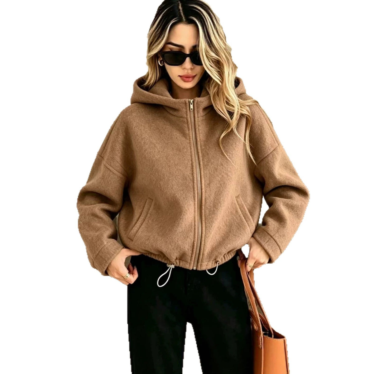 Cappotto corto donna con cappuccio - Caldo e pratico