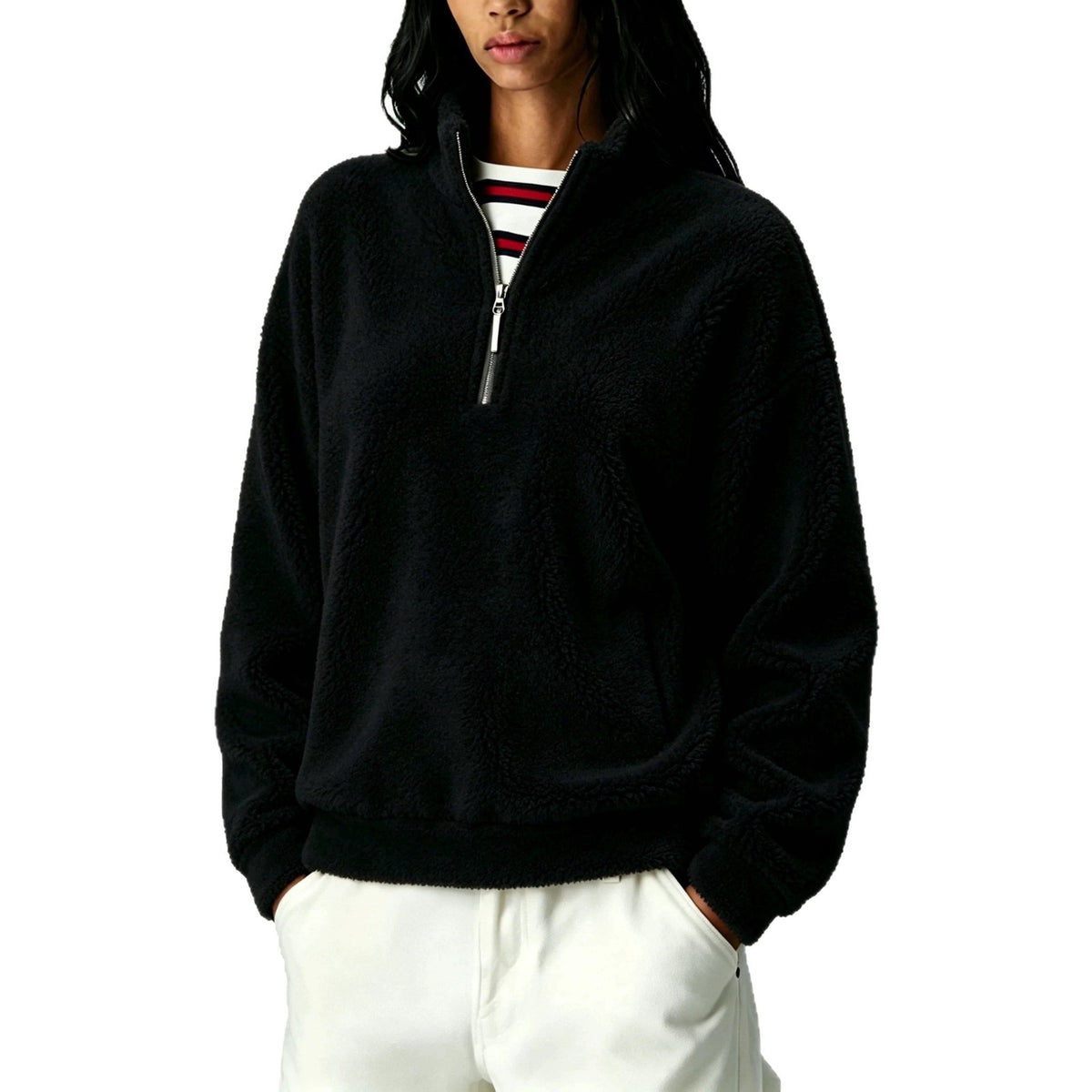Sudadera de mujer con cremallera y forro polar - Cálida y práctica