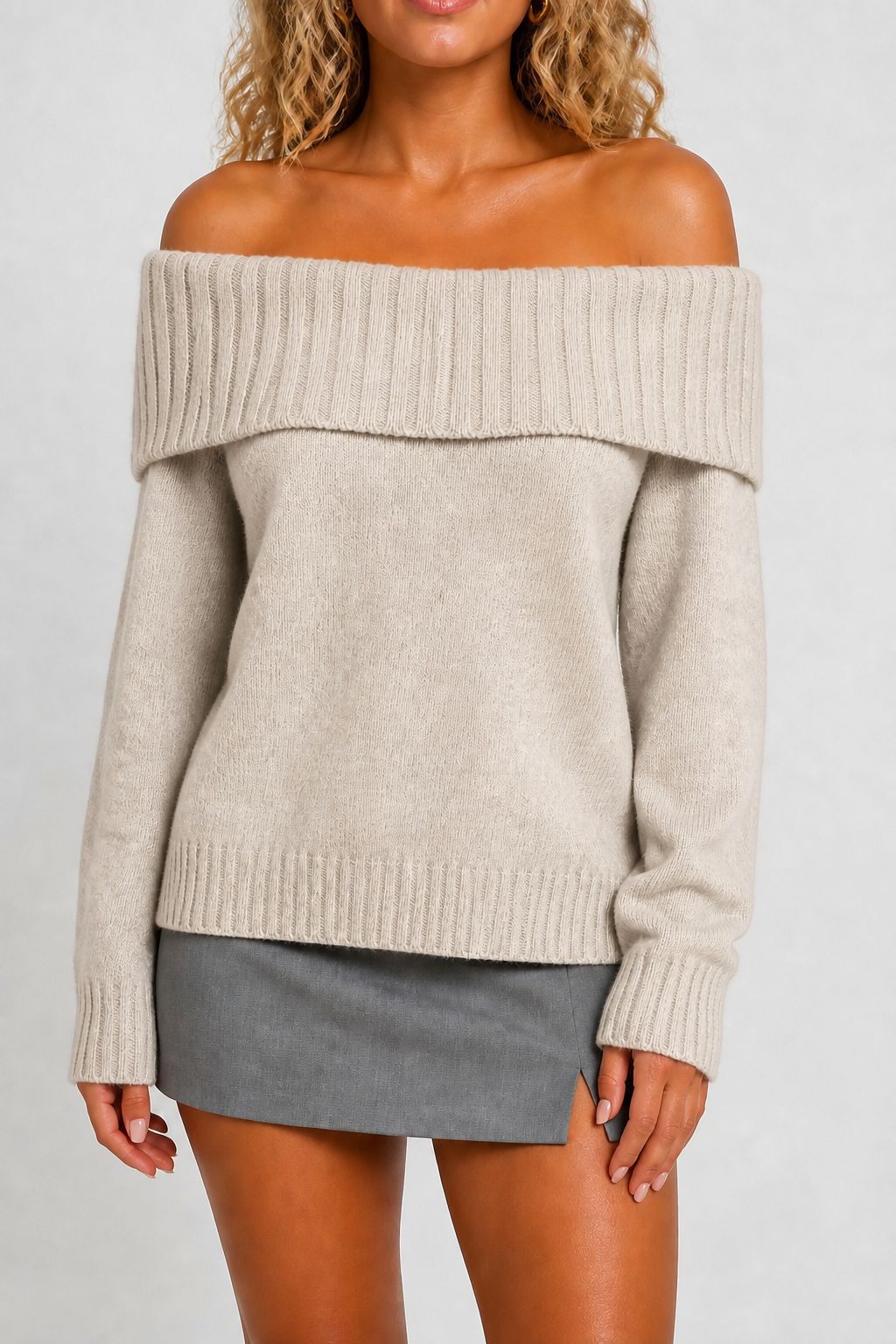 Maglione donna a maniche lunghe in tinta unita - Morbido e versatile