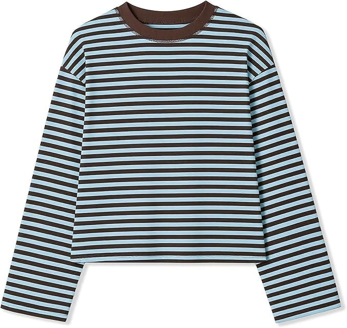 T-shirt da donna a righe color-block in stile rétro – Casual e vintage