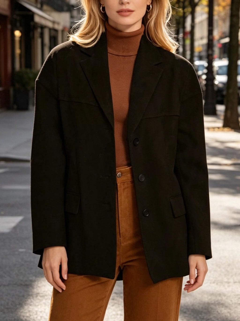 Cappotto donna retro con tasche - Ampio ed elegante