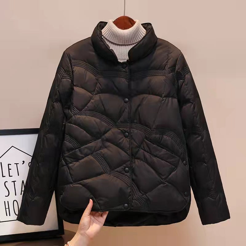 Giacca trapuntata leggera premium da donna – Elegante cappotto con collo alto