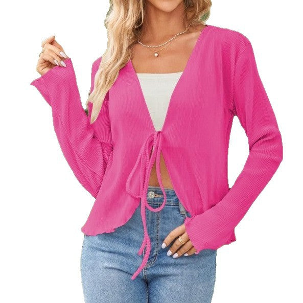 Camicia plissettata donna a maniche lunghe - Fluida ed elegante