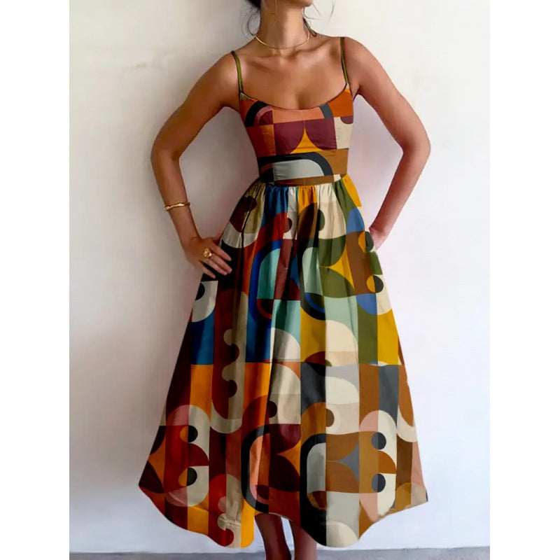Abito midi da donna a maniche corte - Elegante e moderno