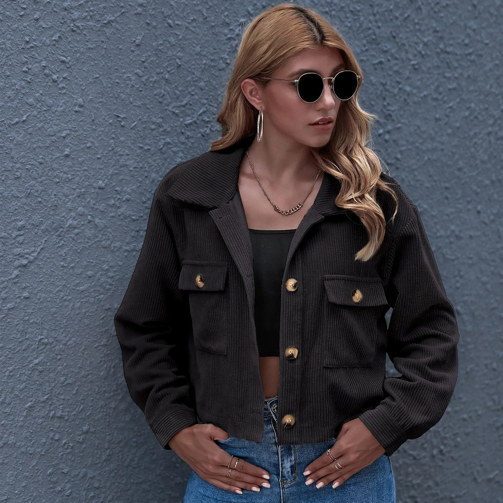 Veste pour femme en velours côtelé - Moderne et douillette