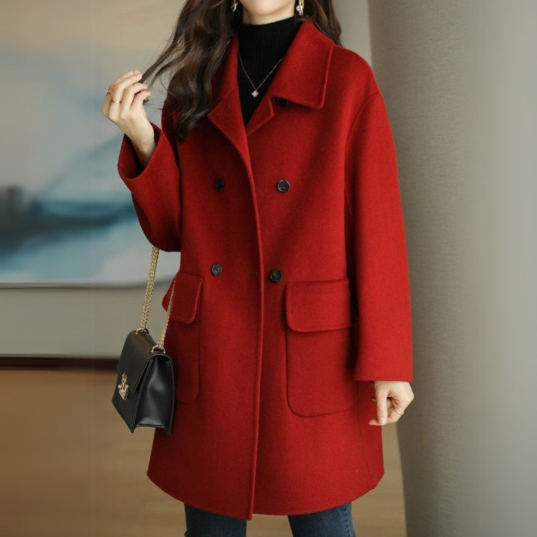 Elegante cappotto doppiopetto da donna – Formato capospalla alla moda