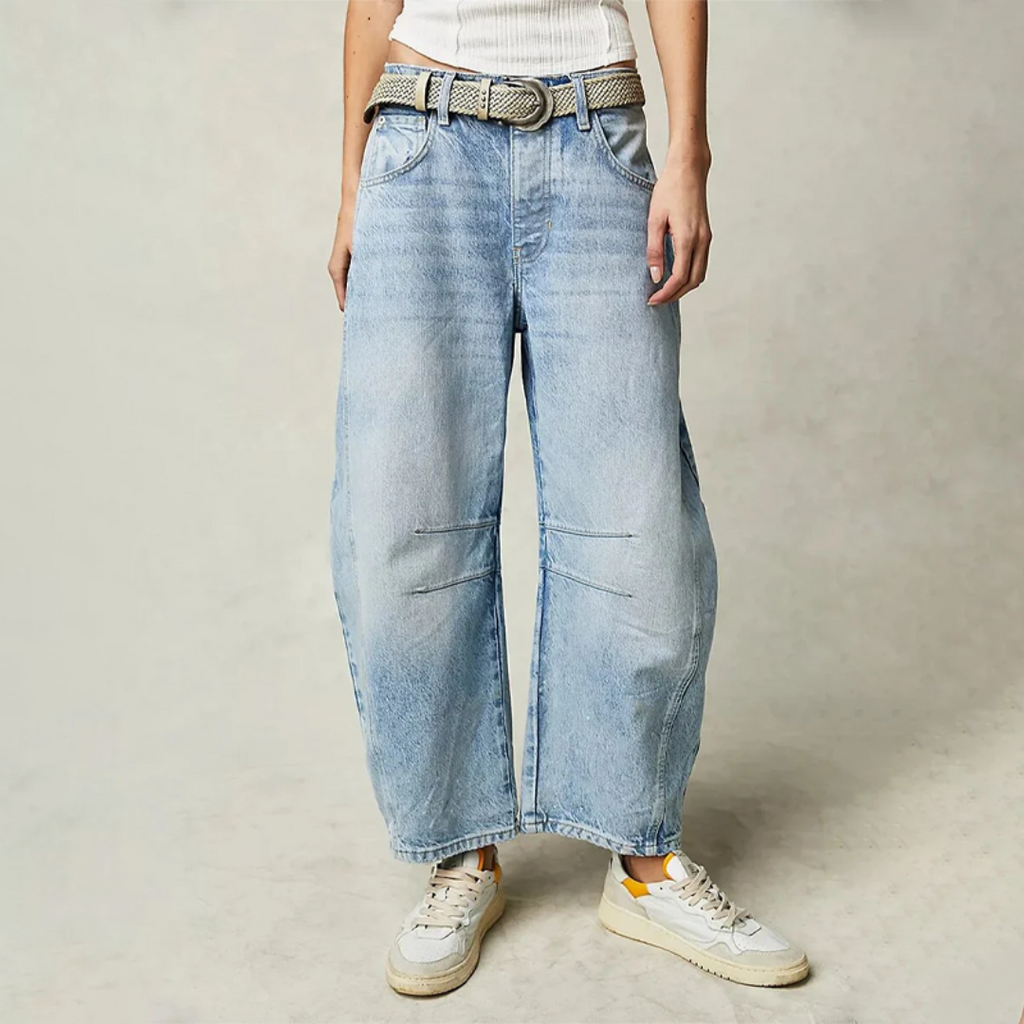 Jeans casual a gamba larga da donna – Eleganti jeans boyfriend vintage