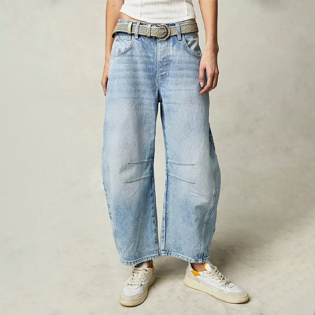 Jeans casual a gamba larga da donna – Eleganti jeans boyfriend vintage