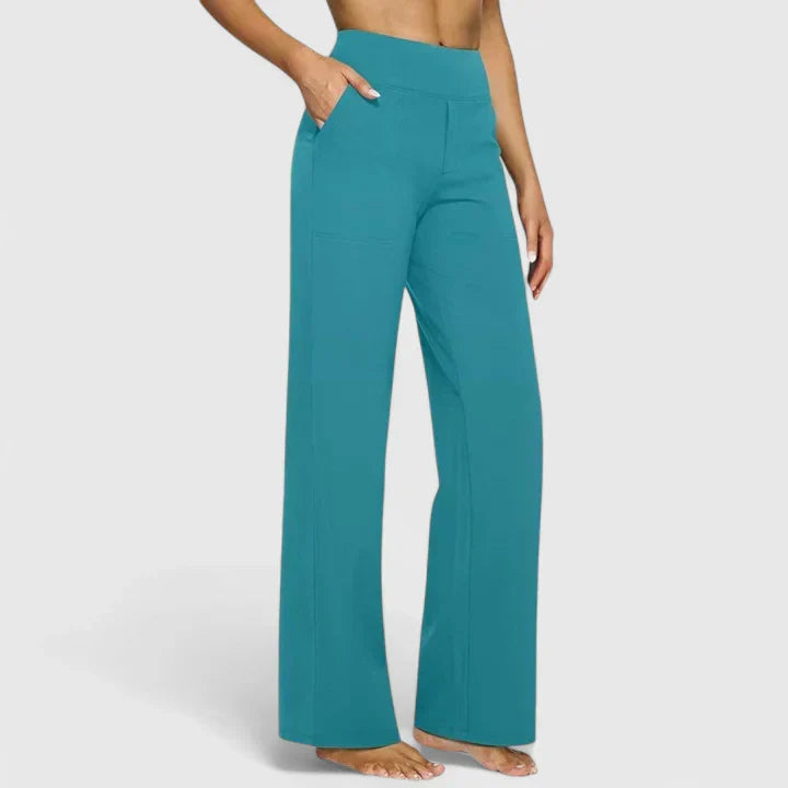 Pantaloni dritti a vita alta da donna – Vestibilità comoda e rilassata
