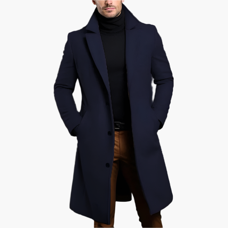 Cappotto classico monopetto da uomo in misto lana – Elegante trench invernale