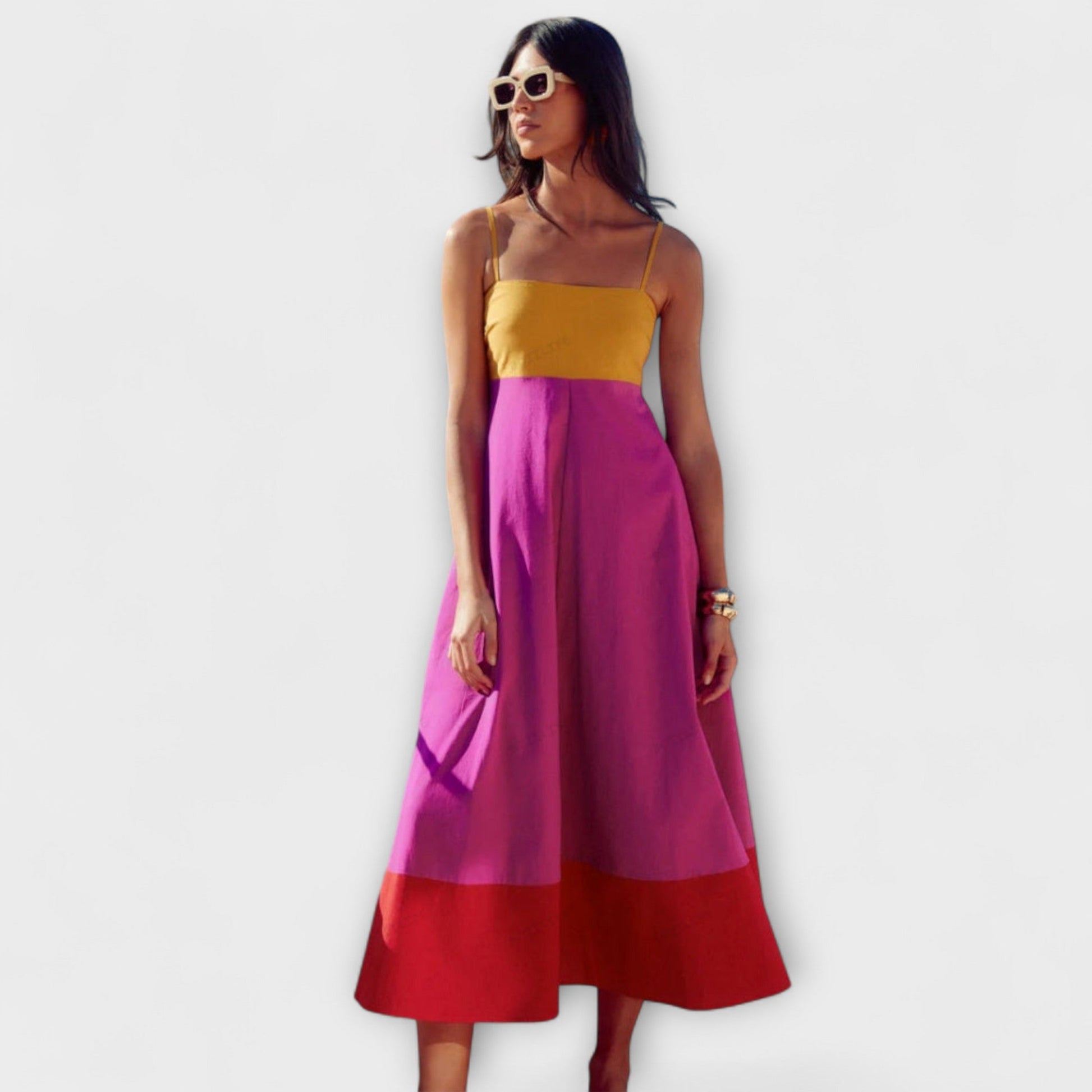 Abito da donna con spalline color block - Leggero ed estivo