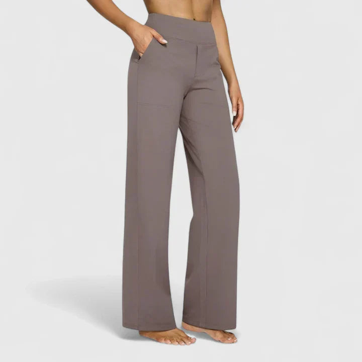 Pantaloni dritti a vita alta da donna – Vestibilità comoda e rilassata