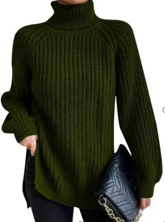 Maglione donna con collo alto e spacco – Morbido e confortevole