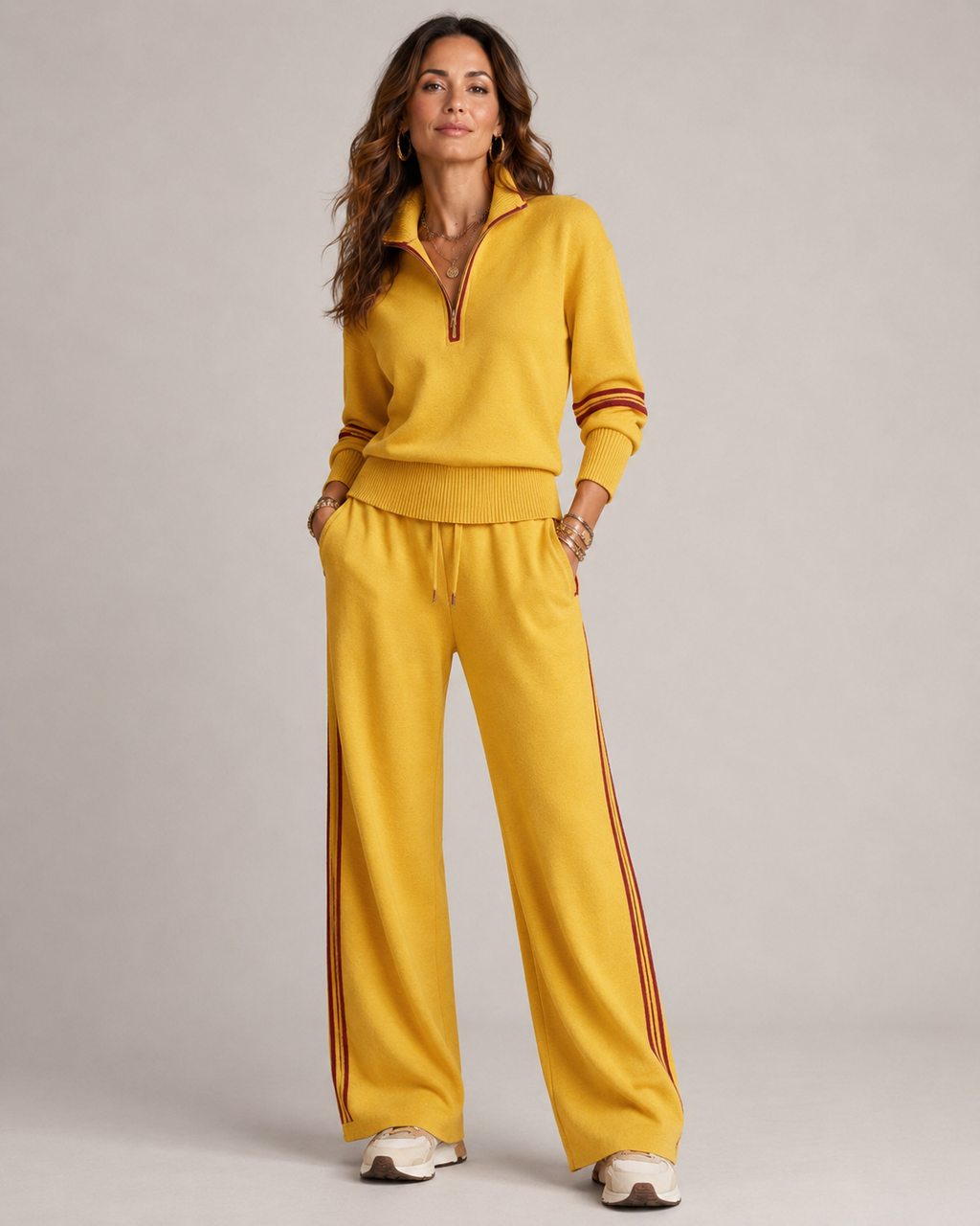 Set da donna con felpa zip e pantaloni - Comodo e moderno