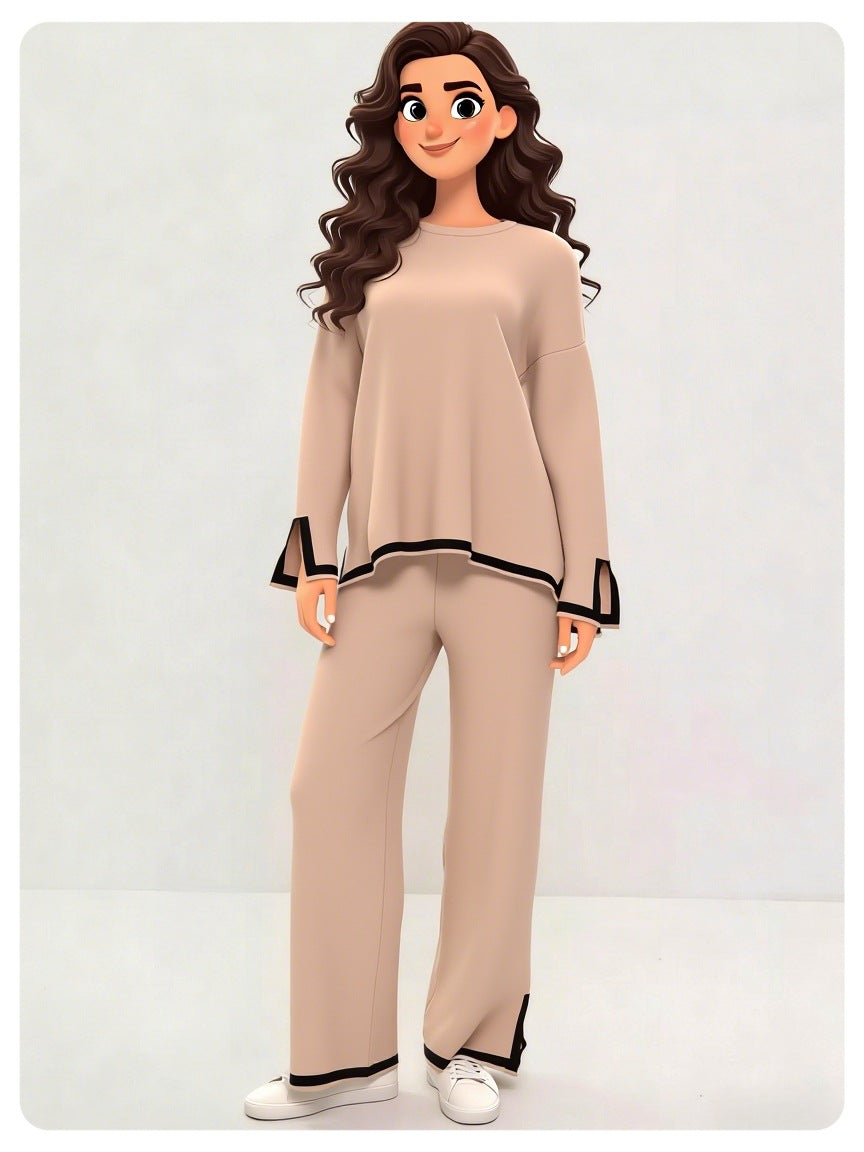 Ensemble pour femme avec top fluide et pantalon large - Élégant et léger