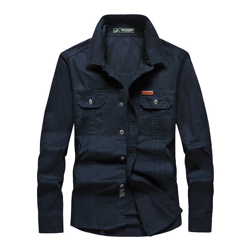 Camicia cargo a maniche lunghe premium da uomo – Abbigliamento da lavoro casual dalla vestibilità comoda