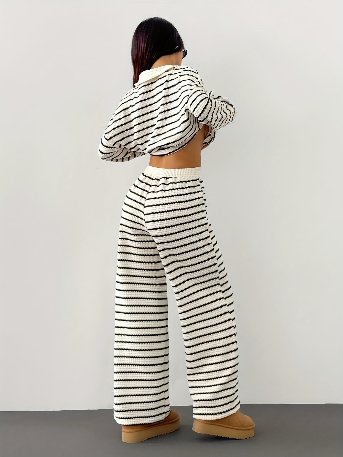 Set Loungewear Donna Due Pezzi A Righe – Stile Casual Moderno