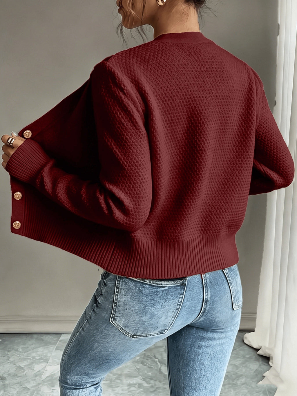 Cardigan pour femme torsadé avec boutons - Élégant et doux
