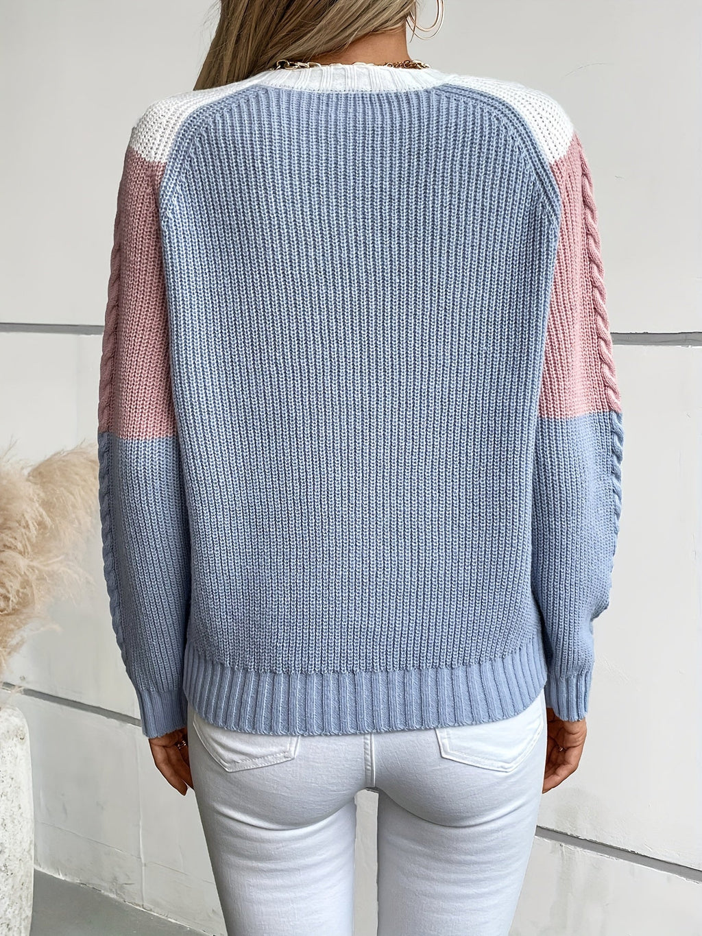 Maglione donna a trecce color block - Morbido e colorato