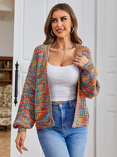 Women's long-sleeved loose-fit cardigan – European-American casual style