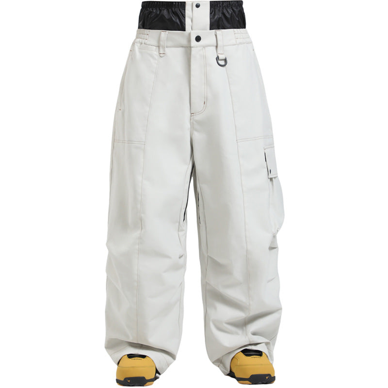 Pantaloni da sci antivento unisex a vestibilità ampia – Invernali traspiranti