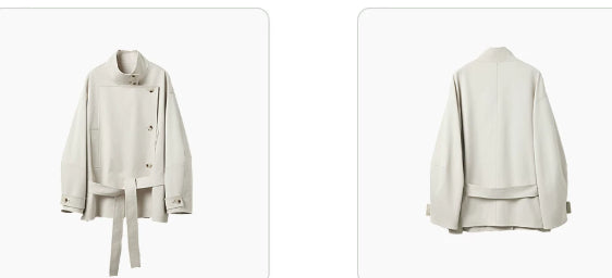 Giacca Donna Doppiopetto con Collo Alto – Stile Sartoriale Elegante Petite