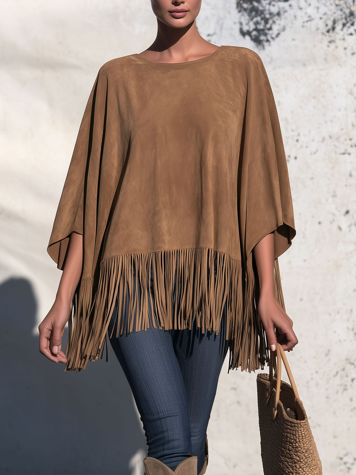 Loose-fit women’s blouse with fringes - Fluid and original