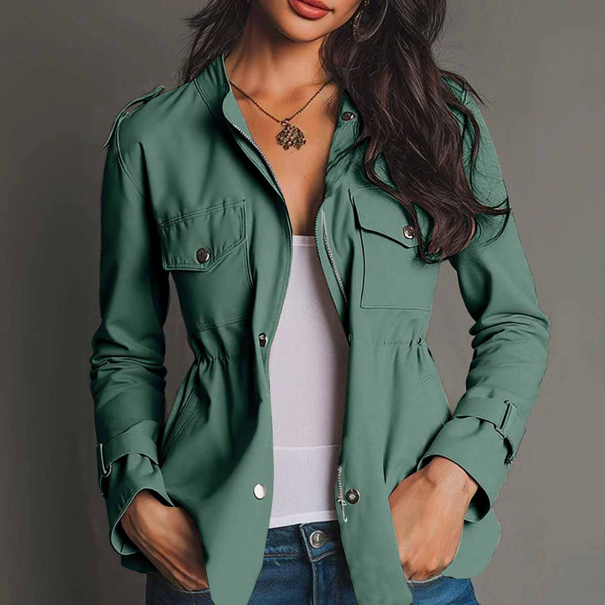 Veste femme cintrée coupe-vent avec poches - Urbaine et légère