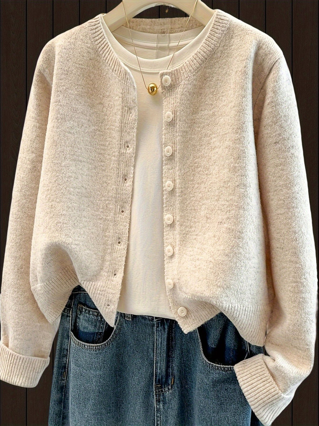 Gilet court pour femme à col rond - Doux et facile à porter