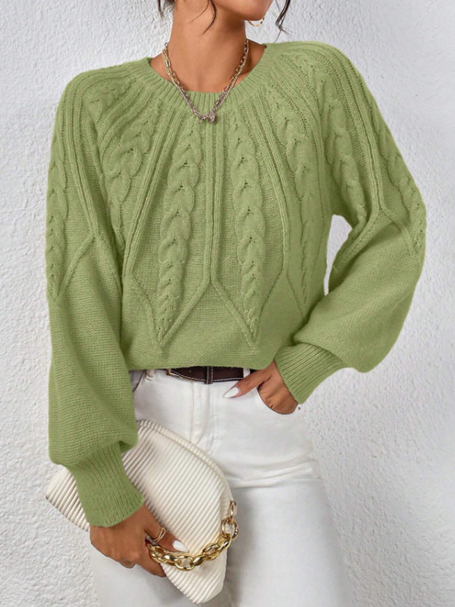 Suéter de mujer de cuello redondo con textura - Suave y versátil